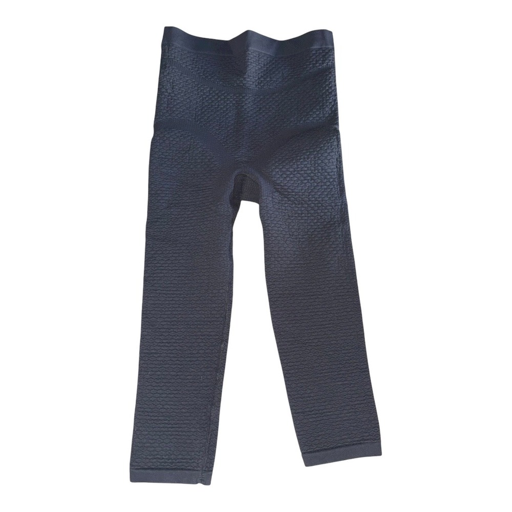 High-Waist Textured Navy Leggings - Women